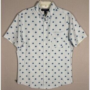 NWOT Mizzen & Main Leeward Performance Shirt Mens M White Floral AOP Button Up